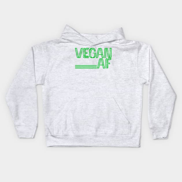 Vegan AF, Funny Vegan Christmas Gifts 2023 Kids Hoodie by KindWanderer